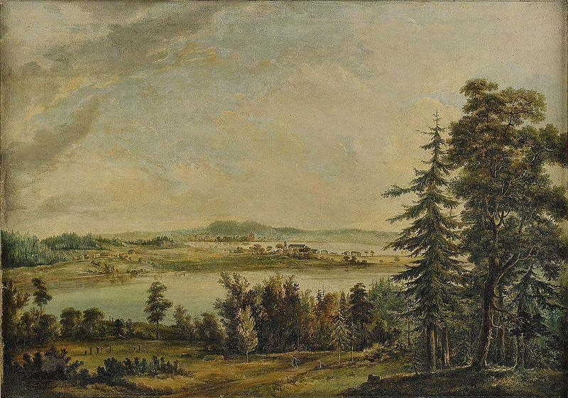 Carl Jonas Linnerhielm View over Hallsnas mansion oil painting image